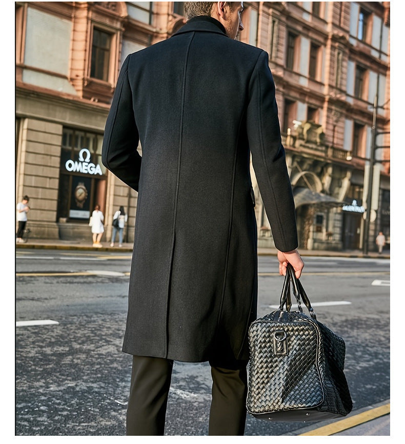 Men's Long-sleeved Wool Coat