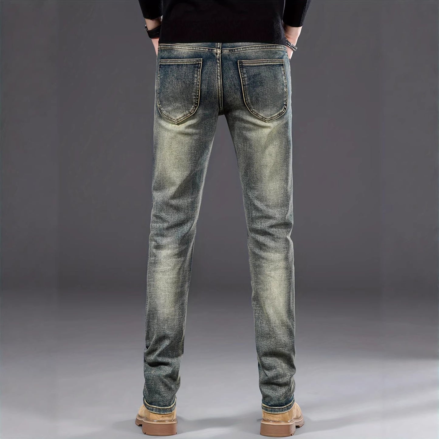 Mens Casual Stretch Slimming Retro Jeans