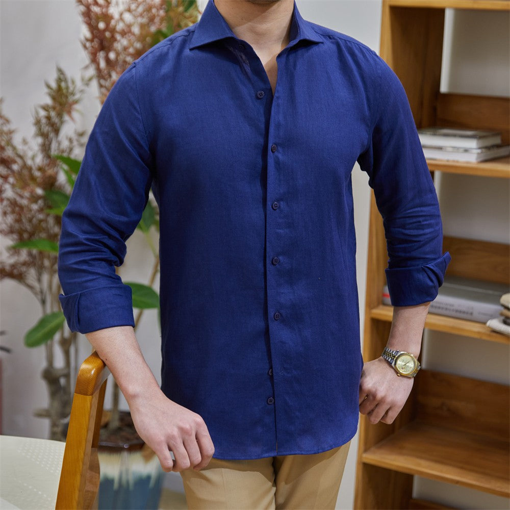 Men's Cotton Linen Long Sleeve Shirt