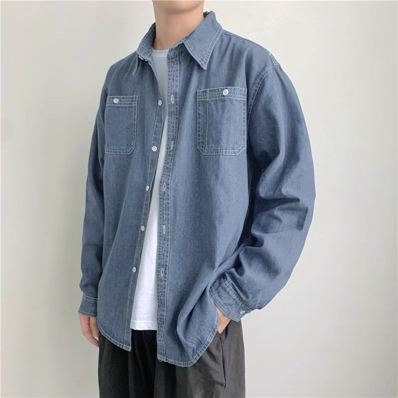 Denim Long Sleeve Shirt Men's