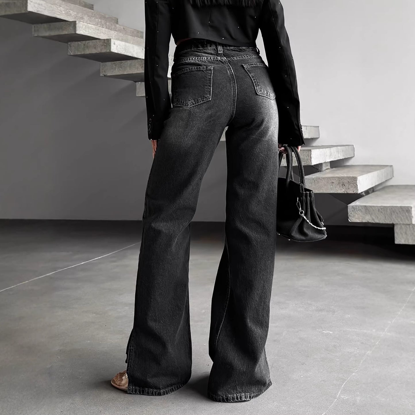 High-waisted Denim Jeans