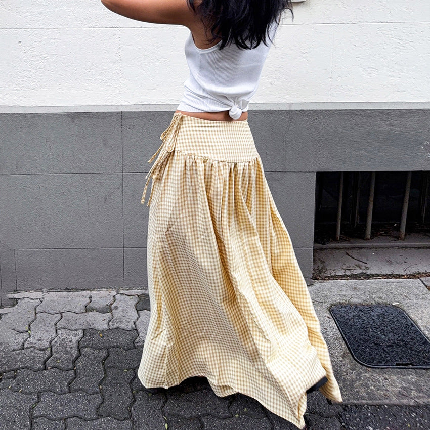 Pleated Straight Long Womens Skirt