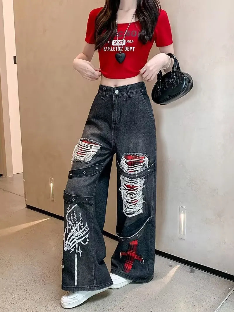 Womens Vintage Ripped Jeans