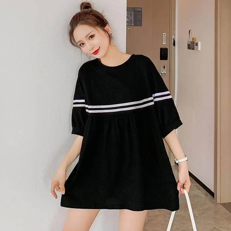 Summer Mid-length Loose Belly Short-sleeved T-shirt Skirt