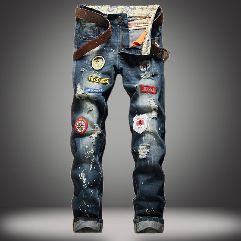 Straight Slim fit Jeans Splash-ink
