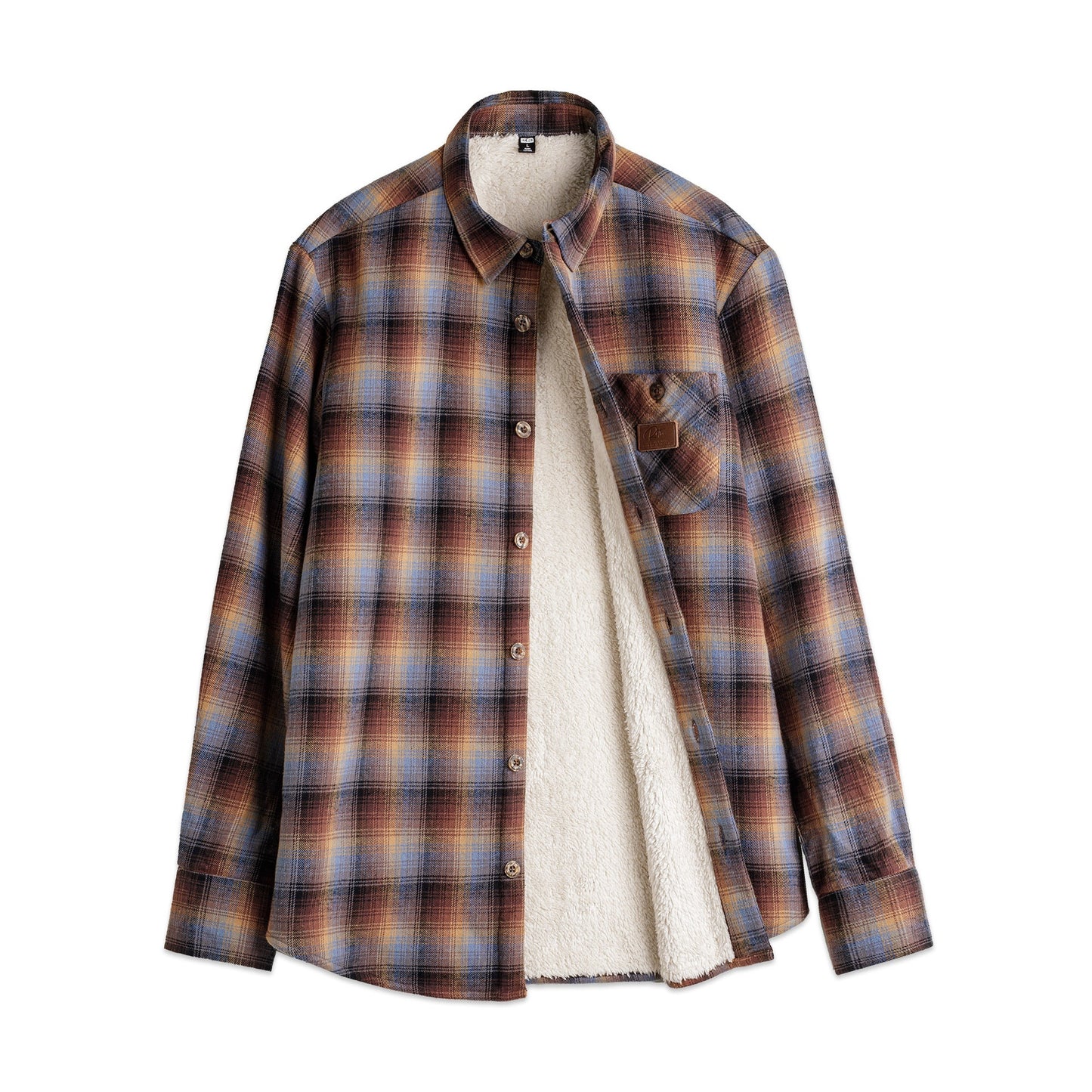 American Retro Plaid, Brushed Shirt Coat Polar Fleece Thermal