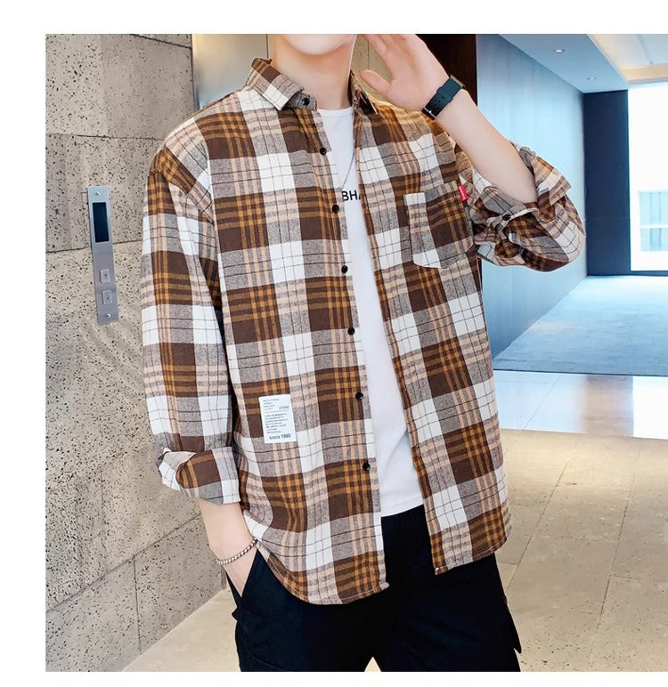 Long-sleeved Plaid shirt