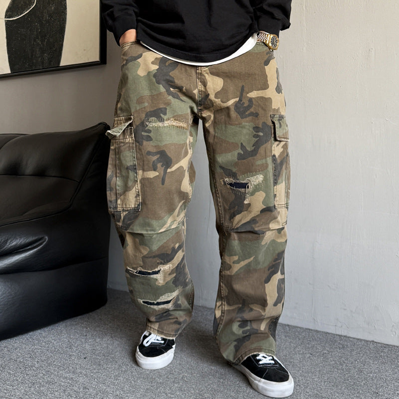 Retro Ripped Bootcut Jeans