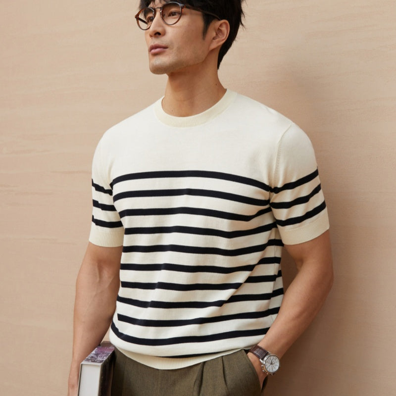 Short-sleeved Knitte Mens T-Shirt