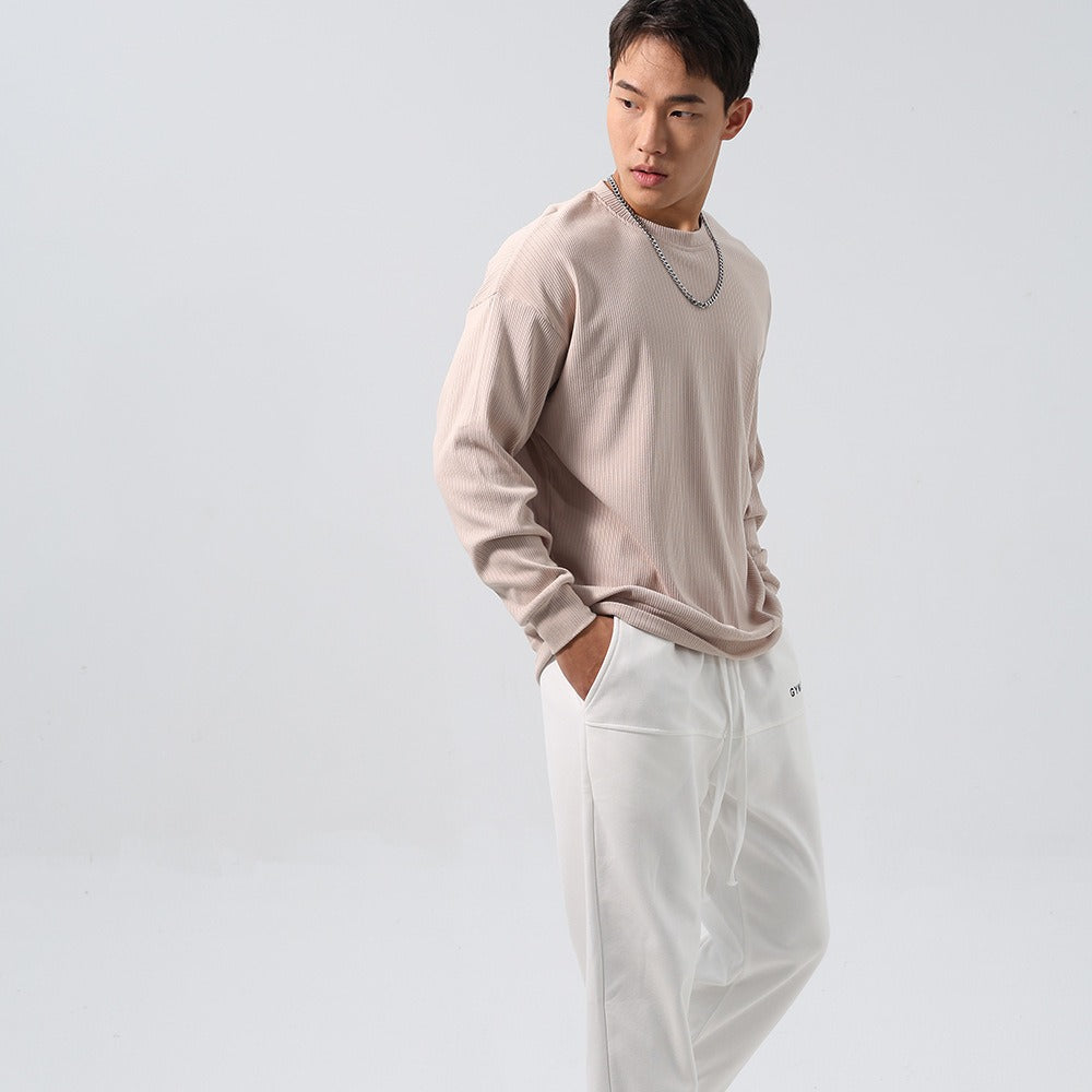 Striped Sports Hoodie With A Relaxed Fit And Dropped Shoulder Sleeves