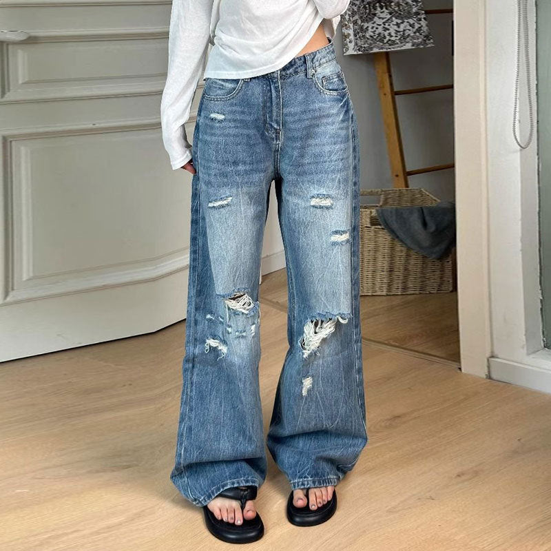 Slim Design Wide-leg Jeans