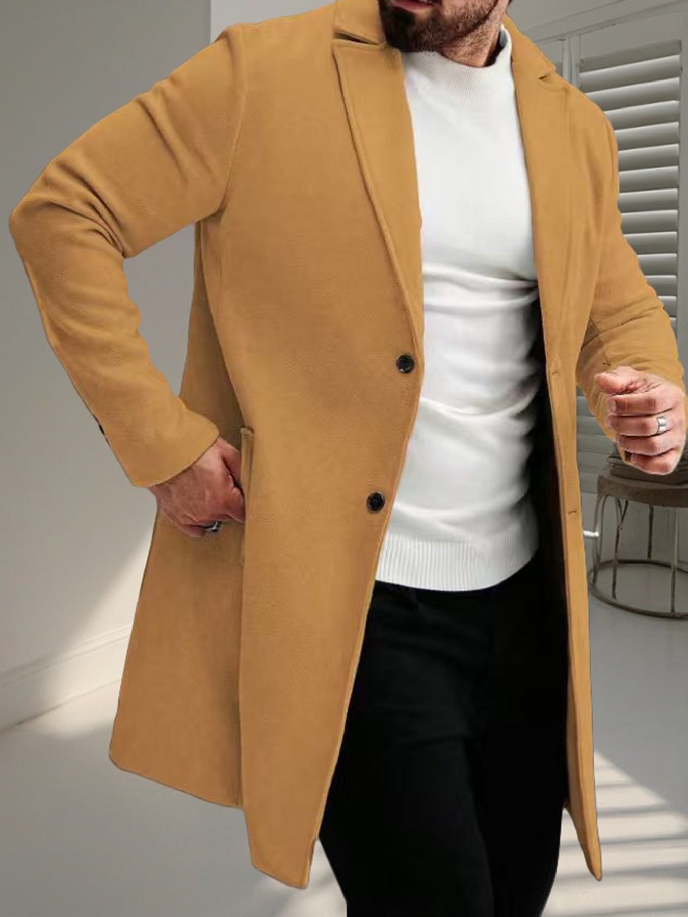 Classic Versatile Business-style High-end Single-breasted Casual Trench Coat