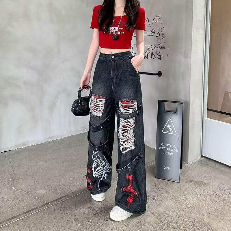 Womens Vintage Ripped Jeans