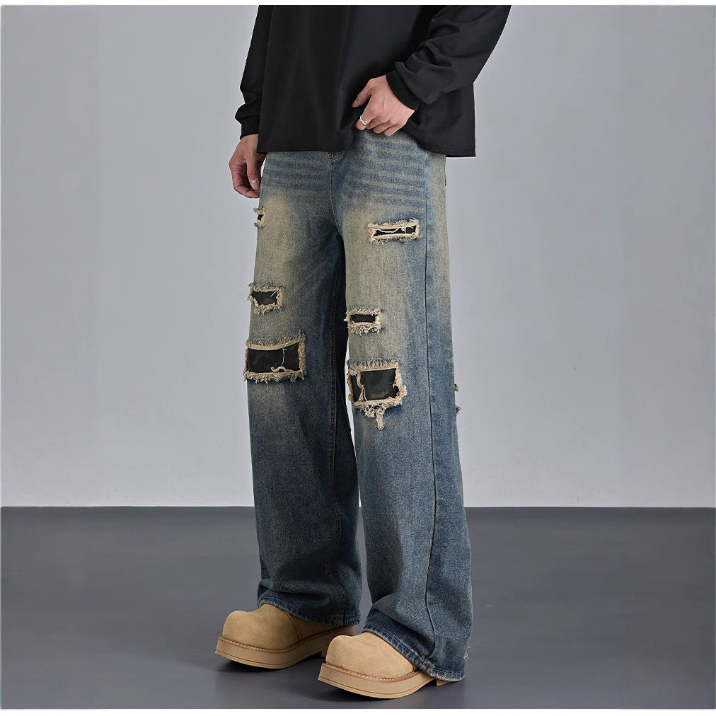 Mens American Camouflage Ripped Jeans