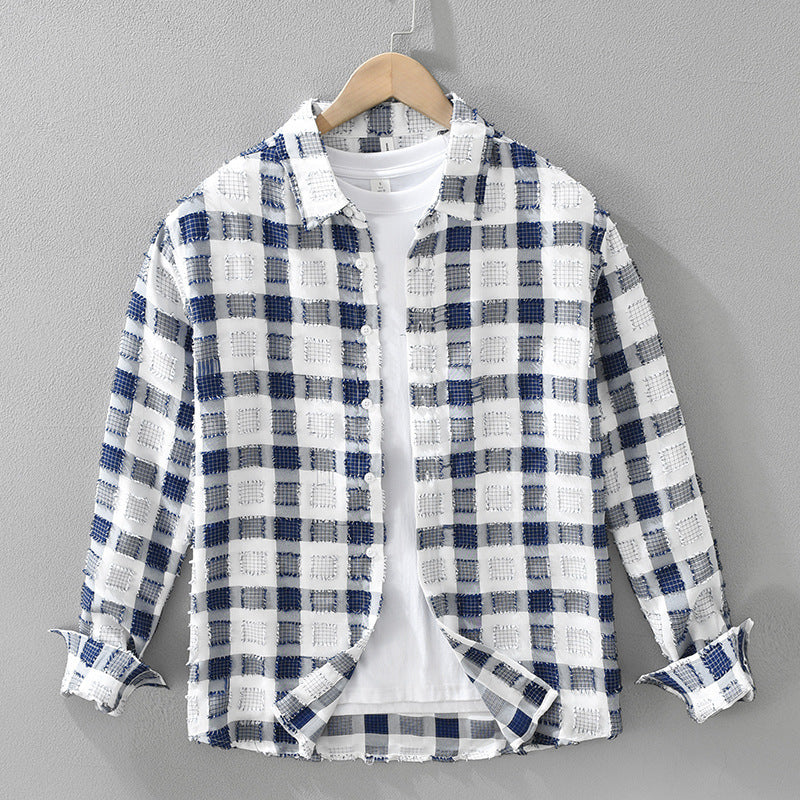 Plaid Long Sleeve Shirt For Men