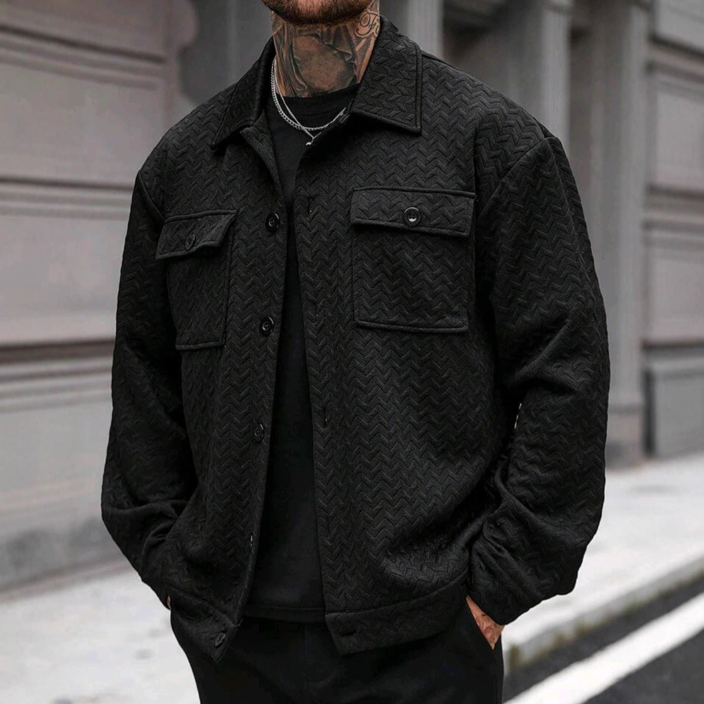 Men's Casual Jacquard Jacket