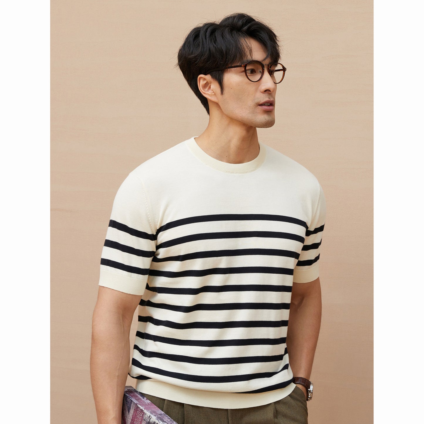 Short-sleeved Knitte Mens T-Shirt