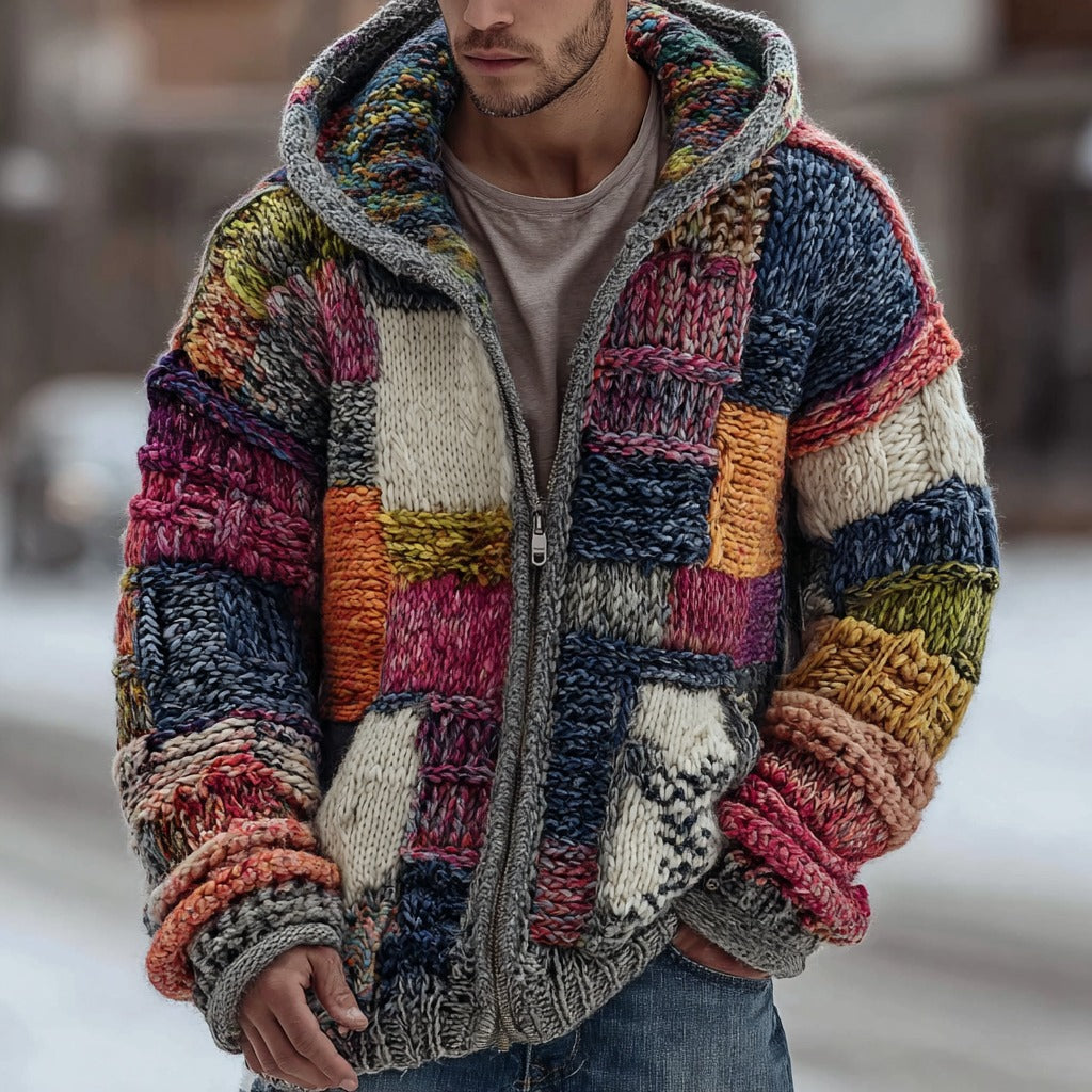Mens PlaidHoodie Coat