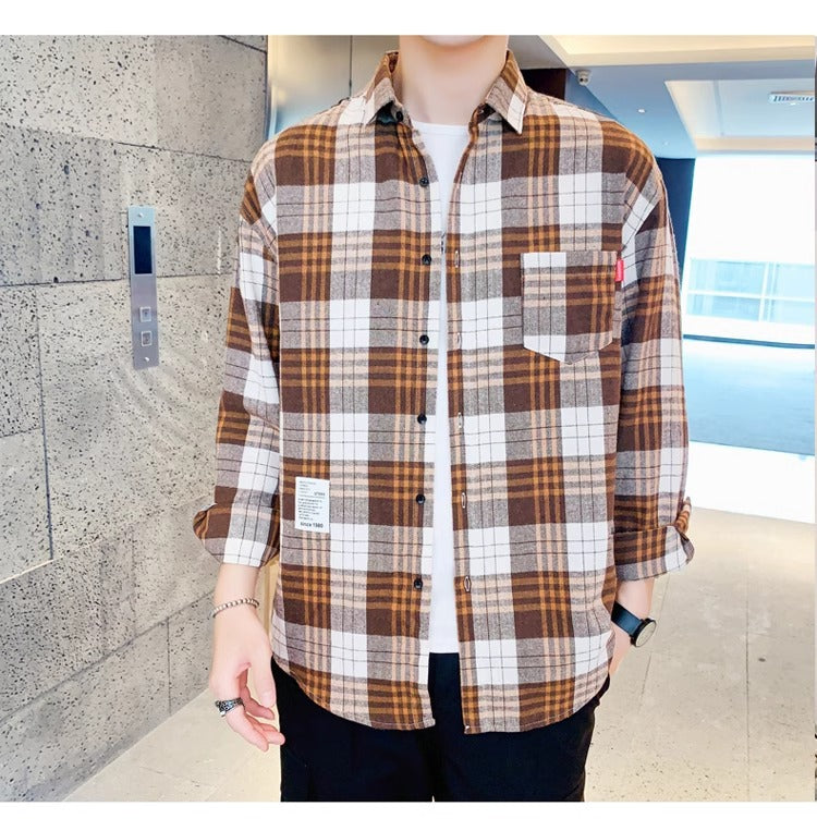 Long-sleeved Plaid shirt