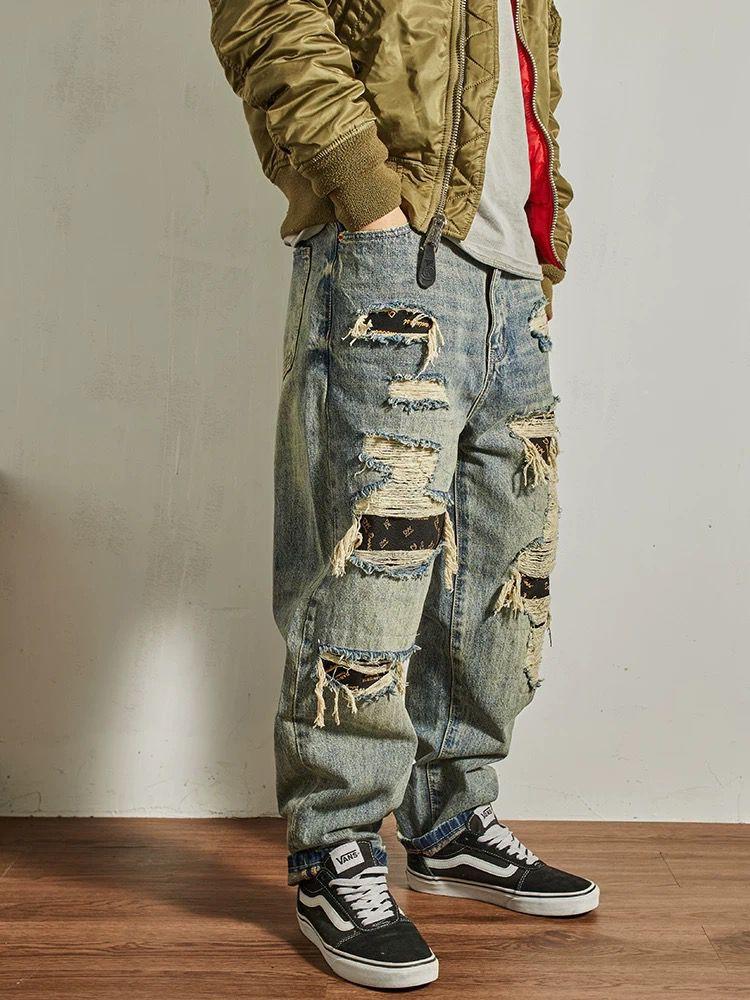 Men's Tapered Distressed Broken jeans