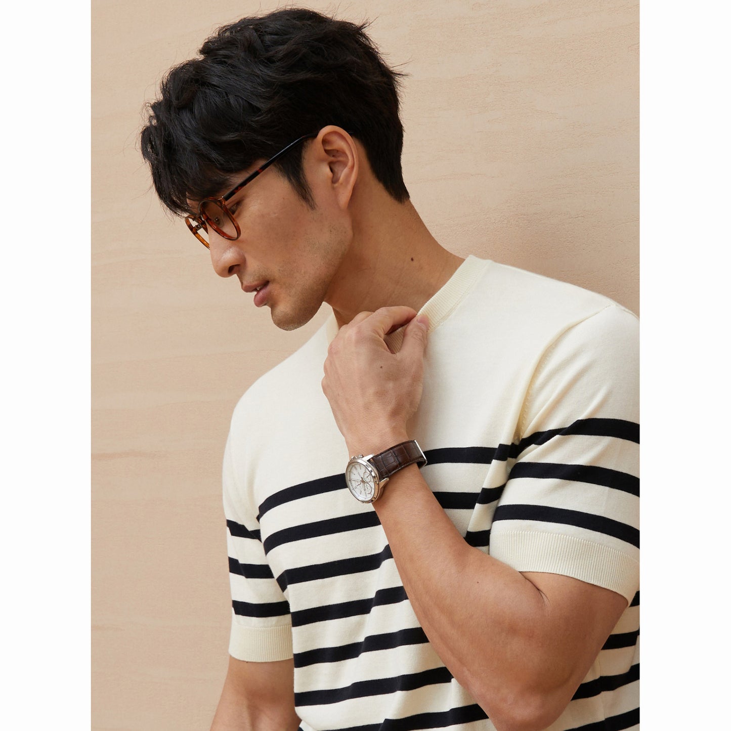 Short-sleeved Knitte Mens T-Shirt