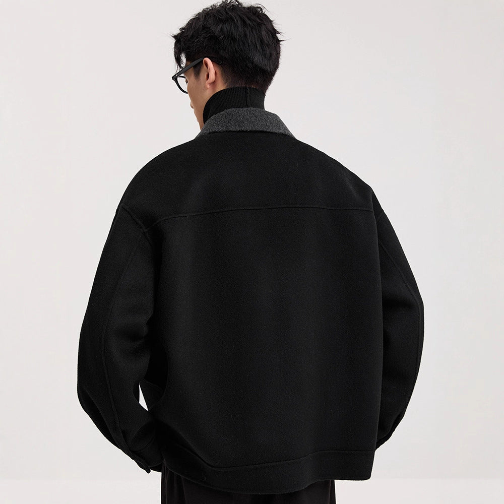 Lamb Wool Lapel Double-faced Wool Jacket
