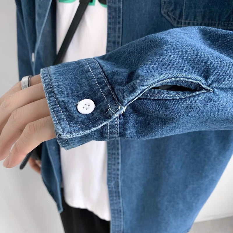 Denim Long Sleeve Shirt Men's