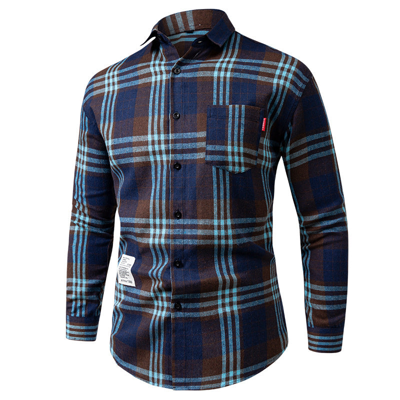 New Long-sleeved Plaid Casual Korean-style Versatile Top