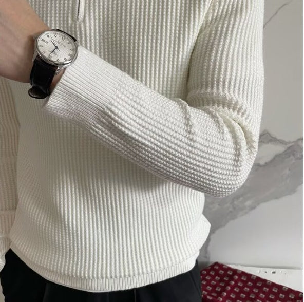 Knitted Polo Sweater With Thermal