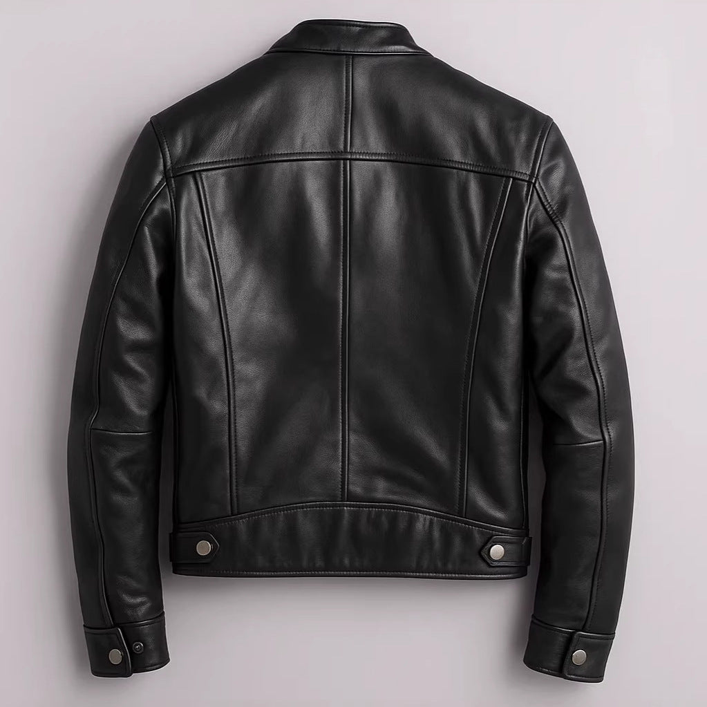 Mens PU Leather Motorcycle Jacket