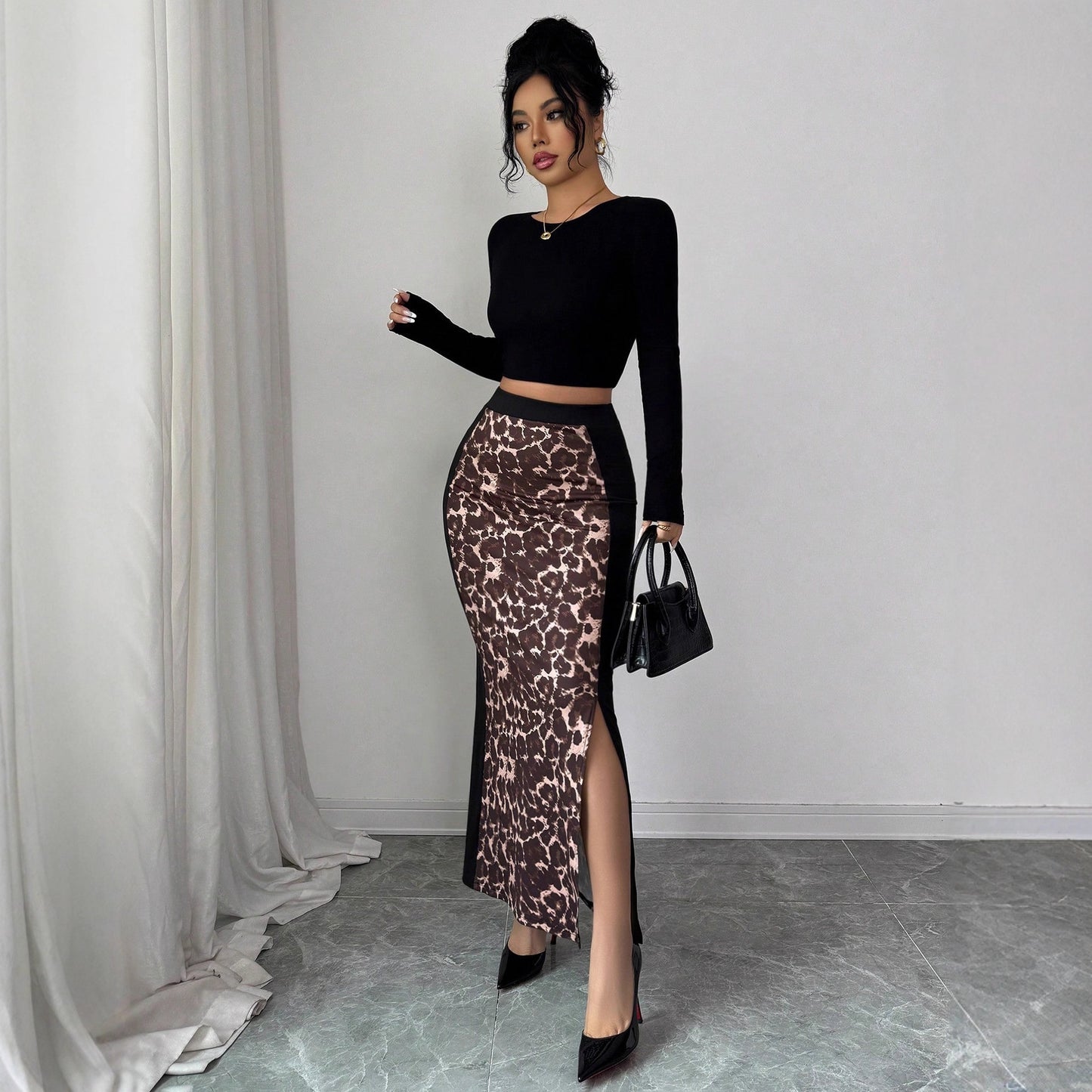Womens Bodycon Split Skirt