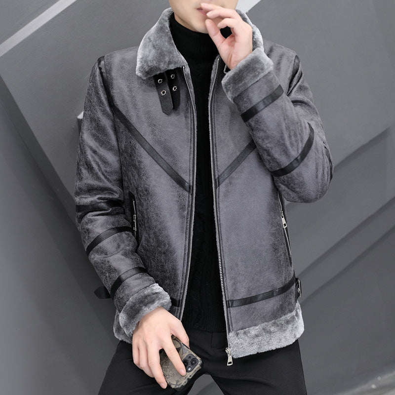 Thick Fur Collar Men's jacket