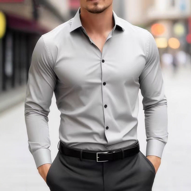 Men's Business-Style Korean-Style Handsome Cool Slim-Fit Professional Shirt