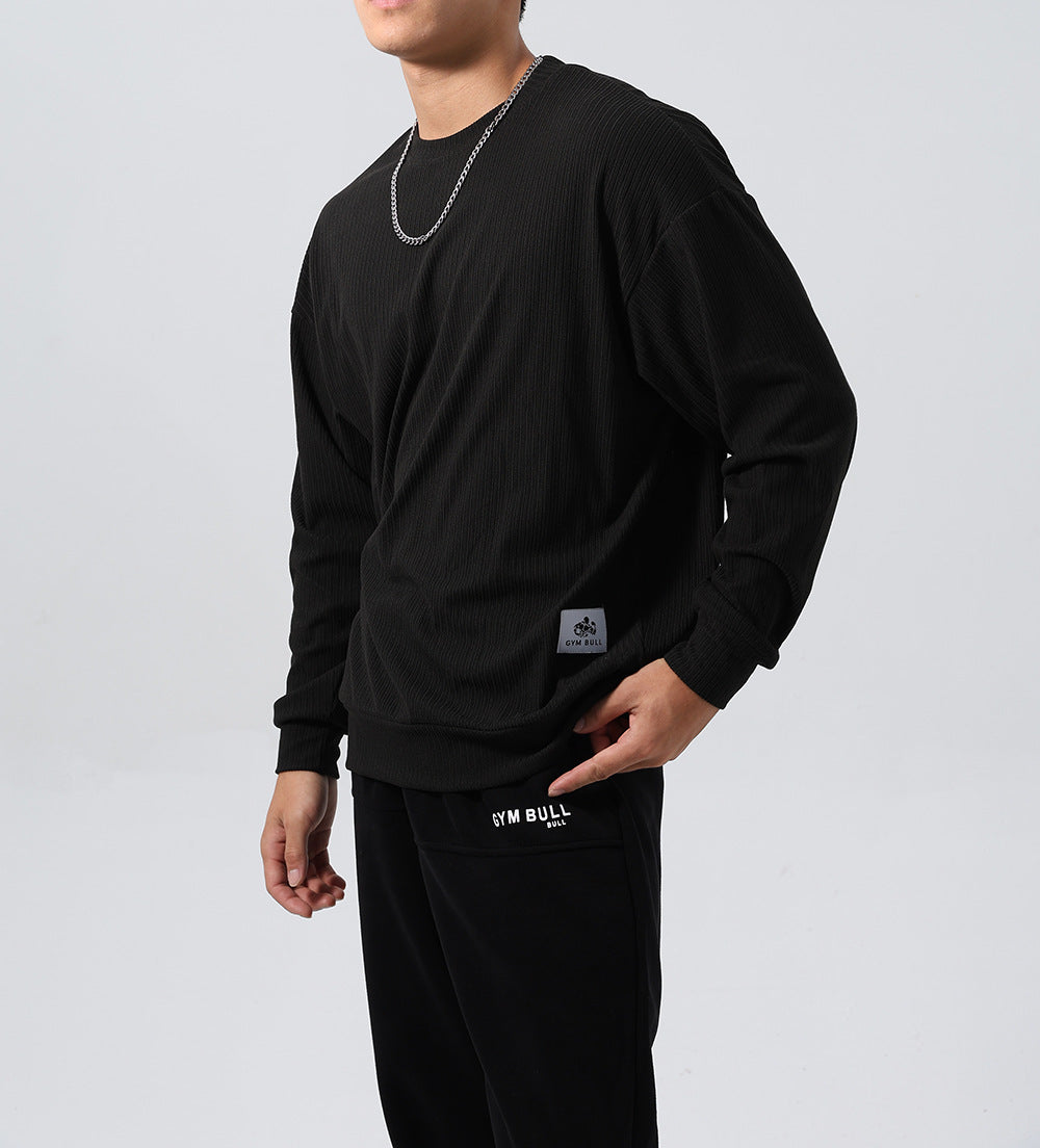 Striped Sports Hoodie With A Relaxed Fit And Dropped Shoulder Sleeves
