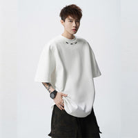 Metal-Emblem Short-Sleeve T-Shirt
