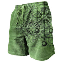 European And American 3D Printed Casual Retro Plaid Hawaiian Vacation Beach Pants Loose Shorts Men