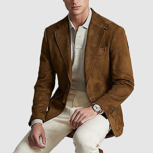 Commute Leisure Printed Double Button Suit Jacket