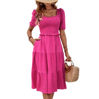 European And American Women's Clothing Ruched Backless Strap Dress