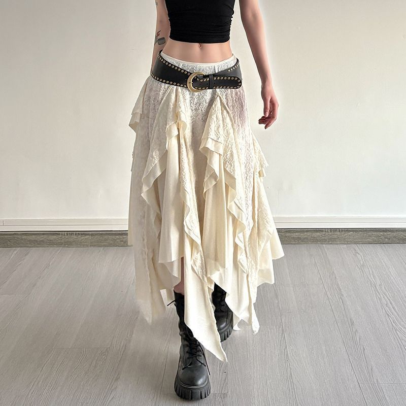 Low-Waist Irregular Skirt