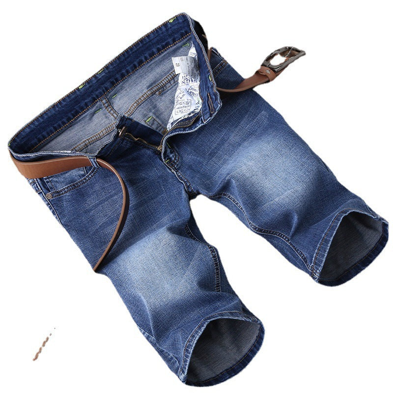 Fashion Personality Men's Slim Fit Black Denim Shorts