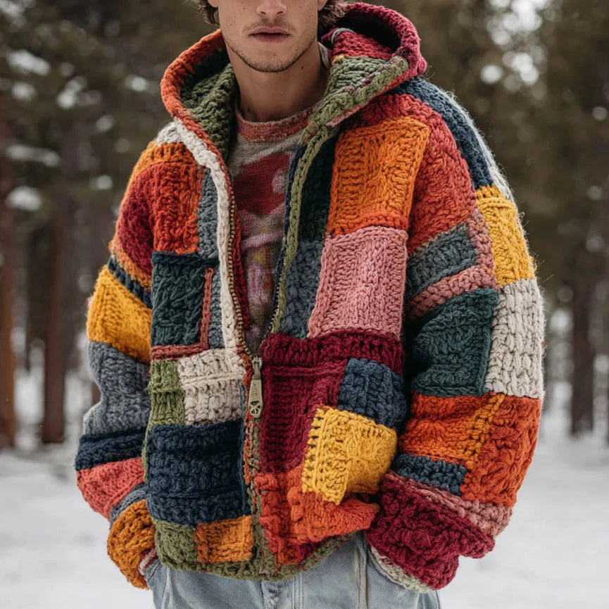 Mens PlaidHoodie Coat