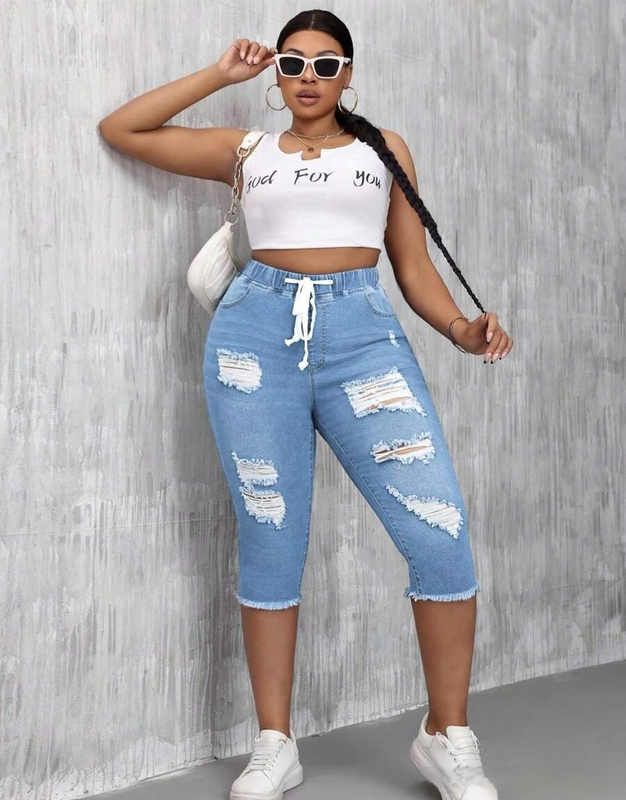 Womens Slimming Ripped Jeans
