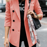 European And American Long-sleeved Double-breasted Button Blazer