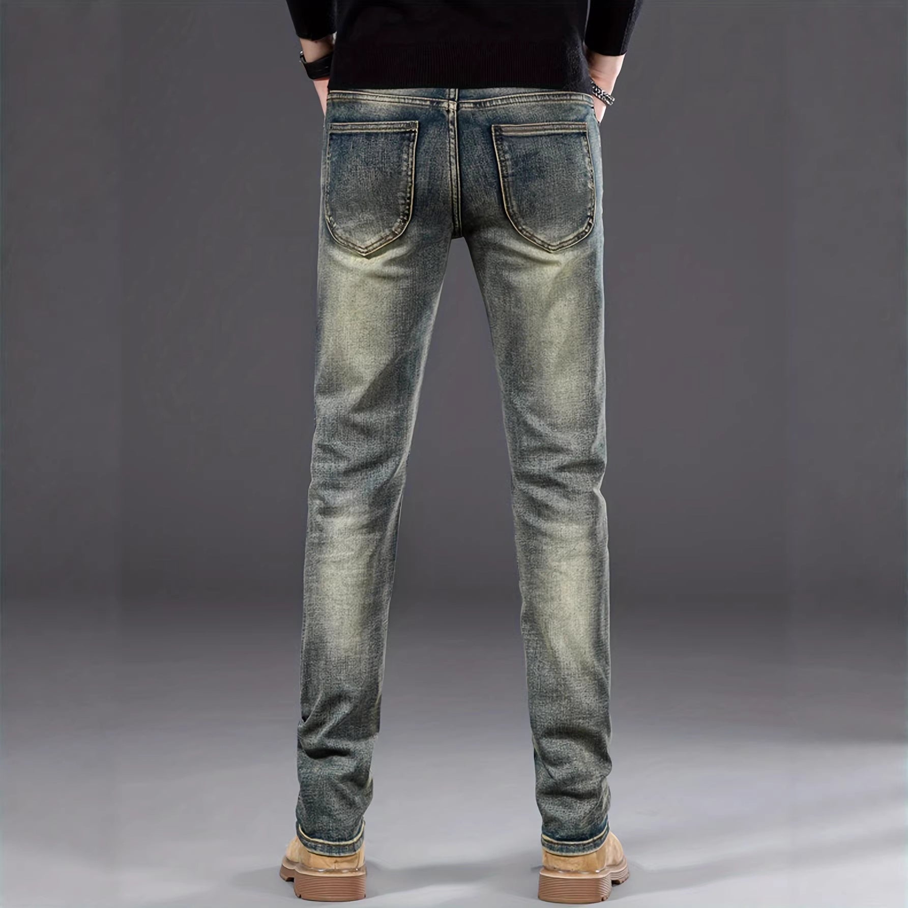 Mens Casual Stretch Slimming Retro Jeans