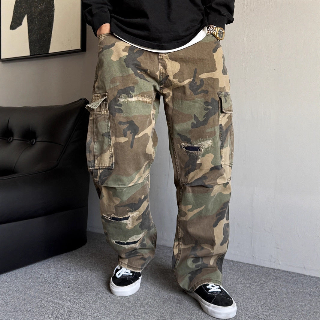 Retro Ripped Bootcut Jeans