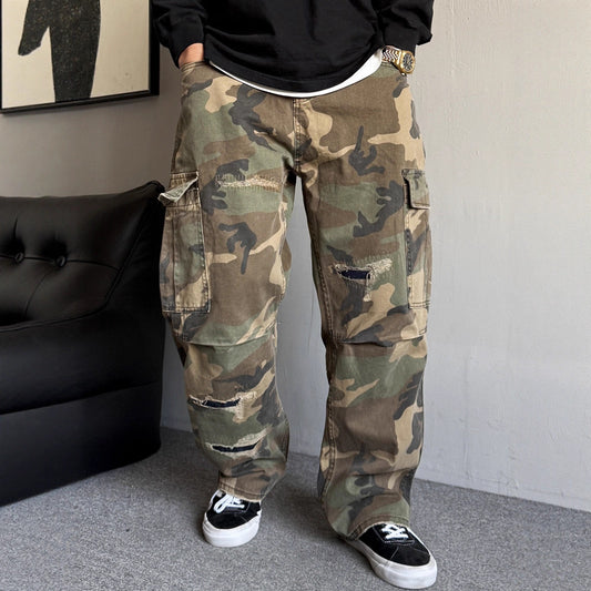 Retro Ripped Bootcut Jeans