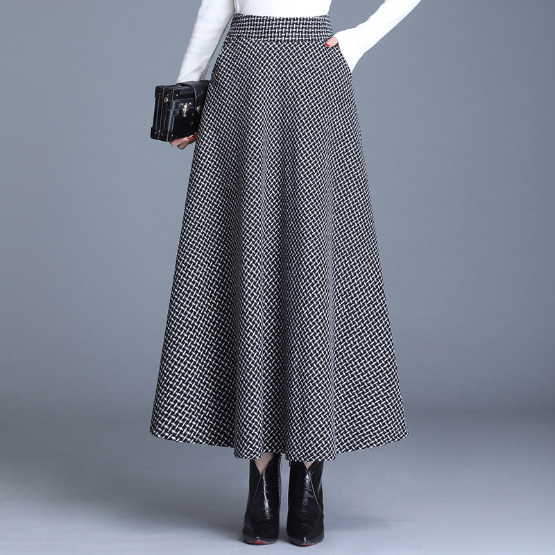 Womens Long Woolen Skirt With A Ful