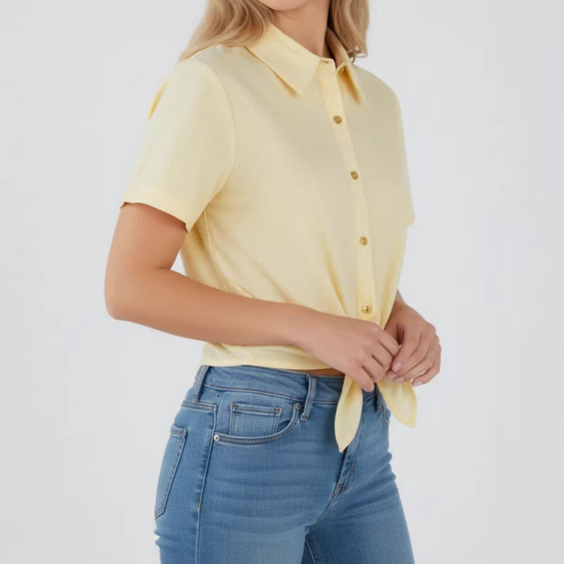 Womens  Lapel Blouse