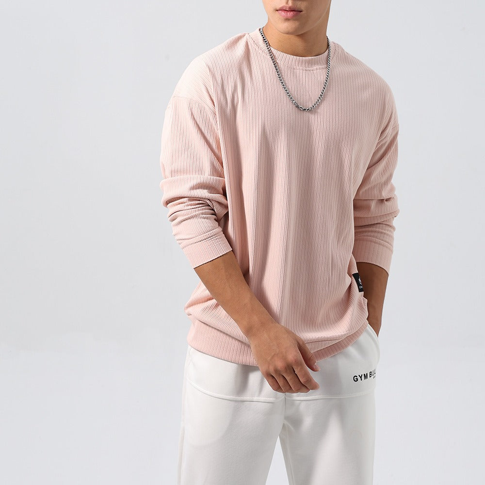 Striped Sports Hoodie With A Relaxed Fit And Dropped Shoulder Sleeves
