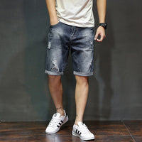 Ripped Jeans Men's Loose Large Size Summer Thin Denim Shorts